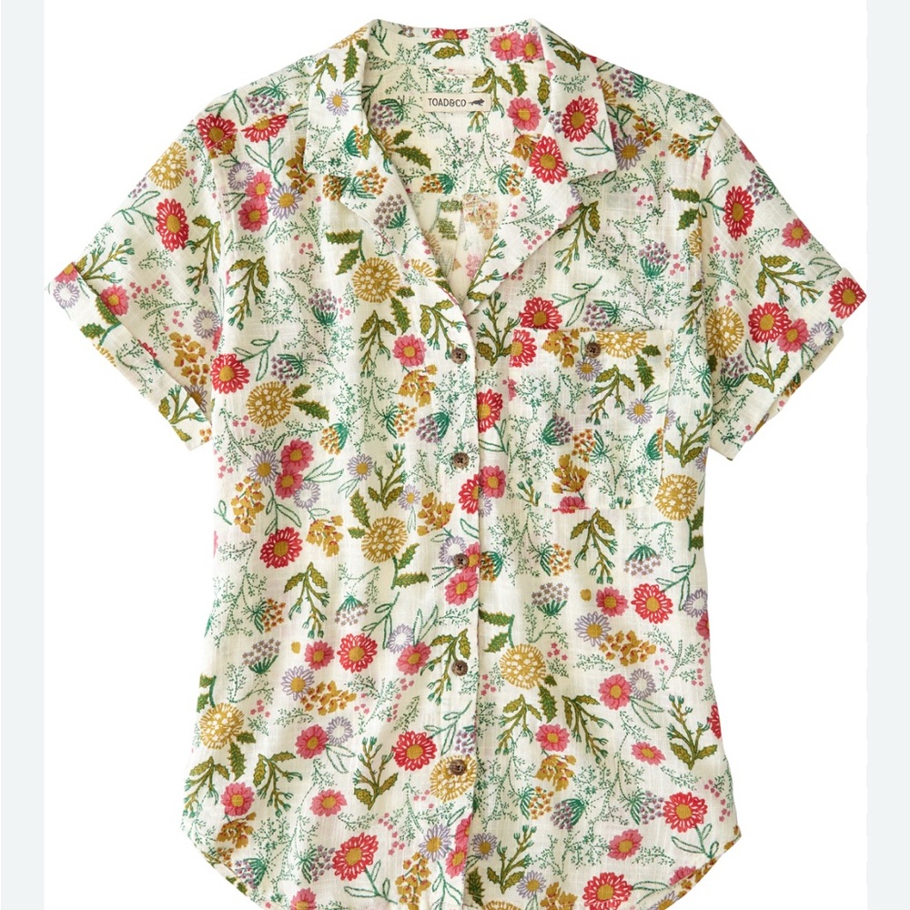 Toad&Co Floral Down Linen Camp Shirt